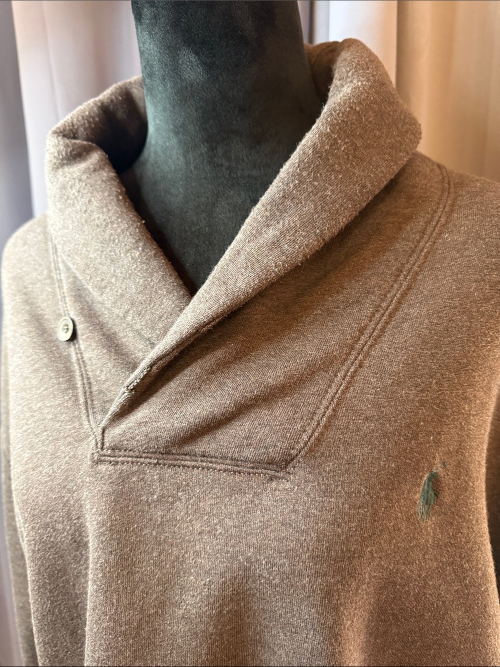 Polo by Ralph Lauren Brown Shawl Collar Heavy Pullover Sweater